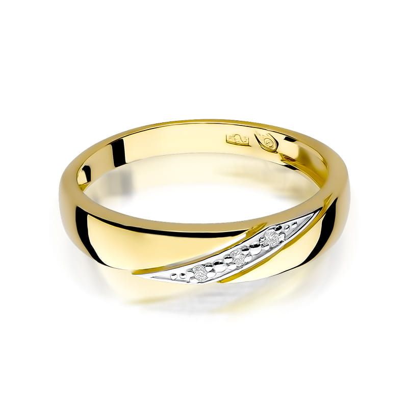 Pierścionek z brylantami 0,02 ct, żółte złoto 585