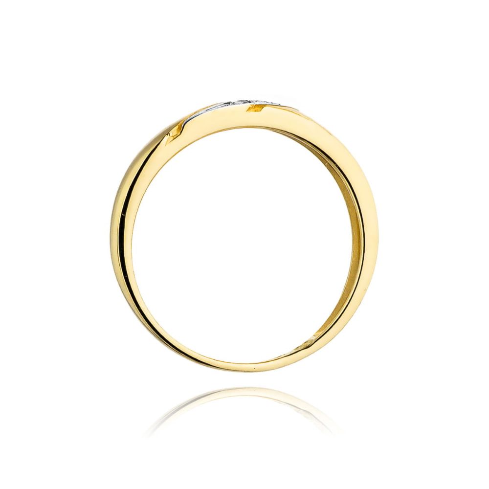 Pierścionek z brylantami 0,02 ct, żółte złoto 585