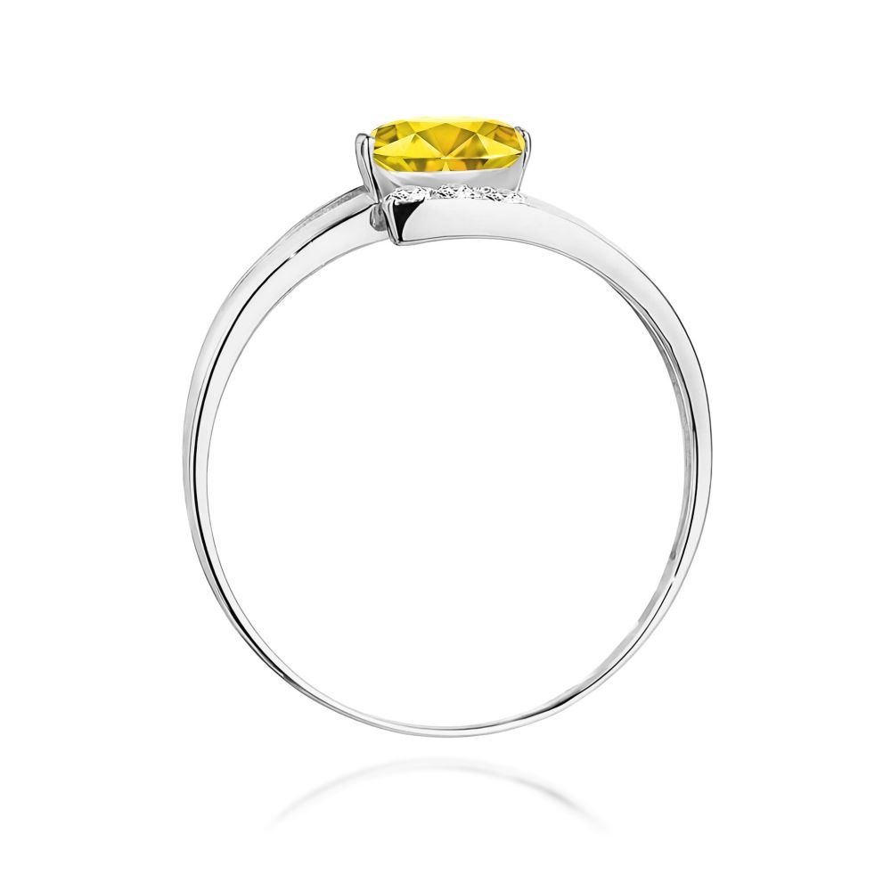 Pierścionek z żółtym diamentem laboratoryjnym 0,50 ct, białe złoto 585