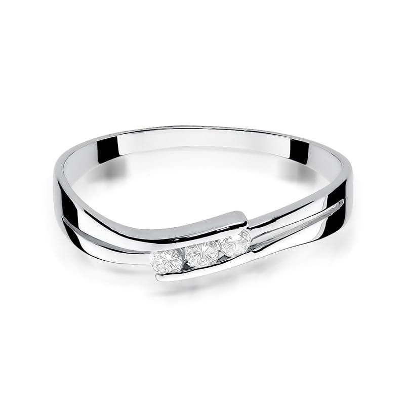 Pierścionek z brylantami 0,12 ct, białe złoto 585