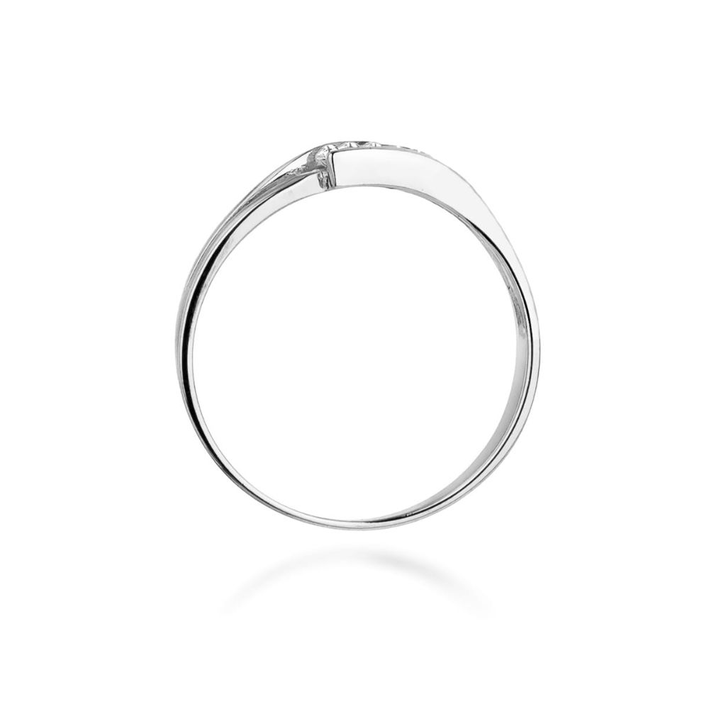 Pierścionek z brylantami 0,12 ct, białe złoto 585