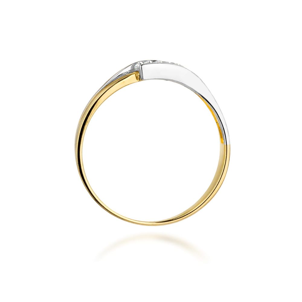 Pierścionek z brylantami 0,12 ct, żółte złoto 585