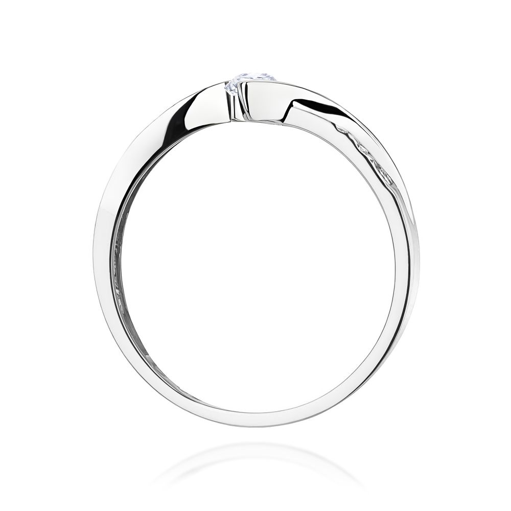 Pierścionek z brylantami 0,16 ct, białe złoto 585