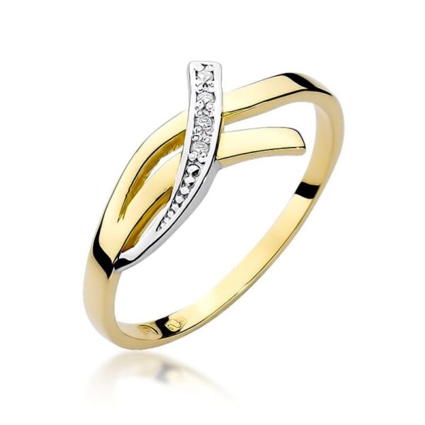 Pierścionek z brylantami 0,02 ct, żółte złoto 585