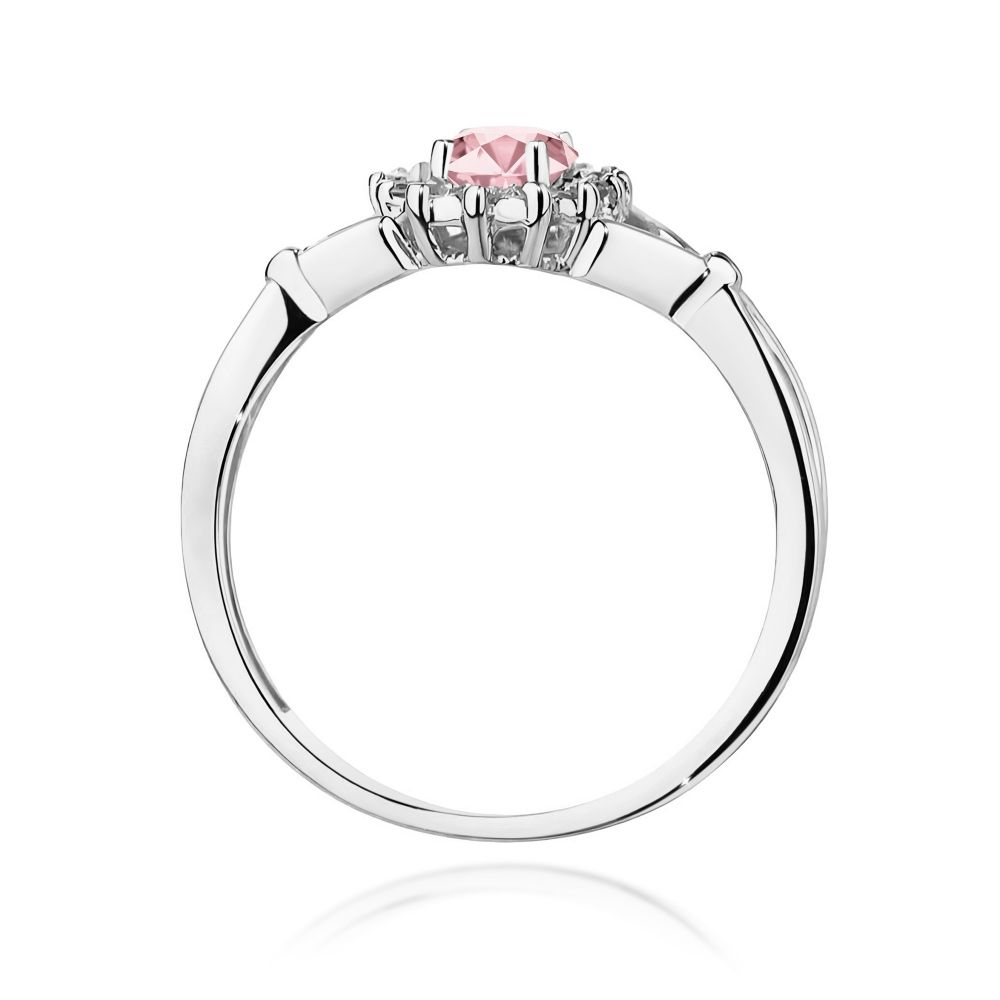 Pierścionek z różowym diamentem laboratoryjnym 0,62 ct, białe złoto 585