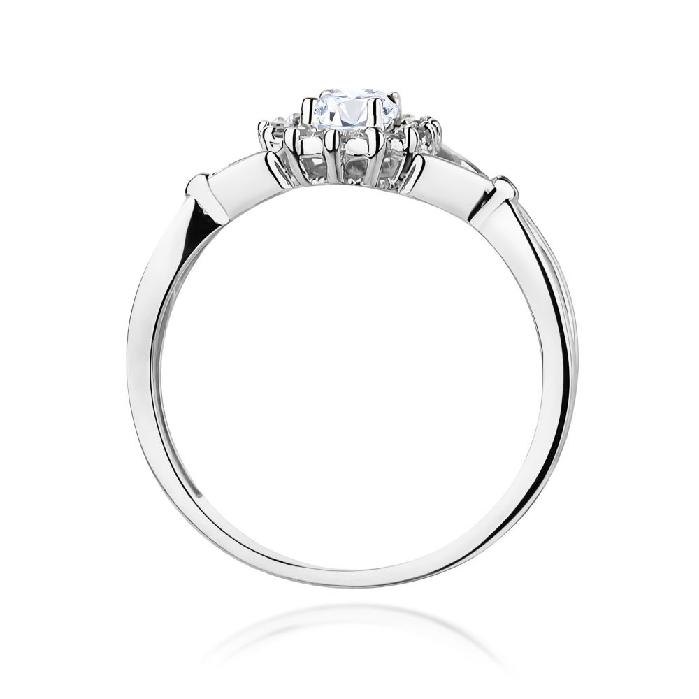 Pierścionek z diamentem laboratoryjnym 0,52 ct, białe złoto 585
