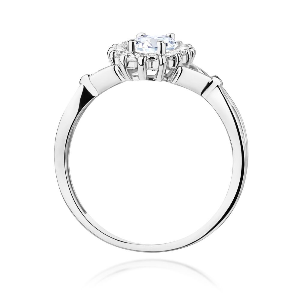 Pierścionek z diamentem laboratoryjnym 0,98 ct, białe złoto 585