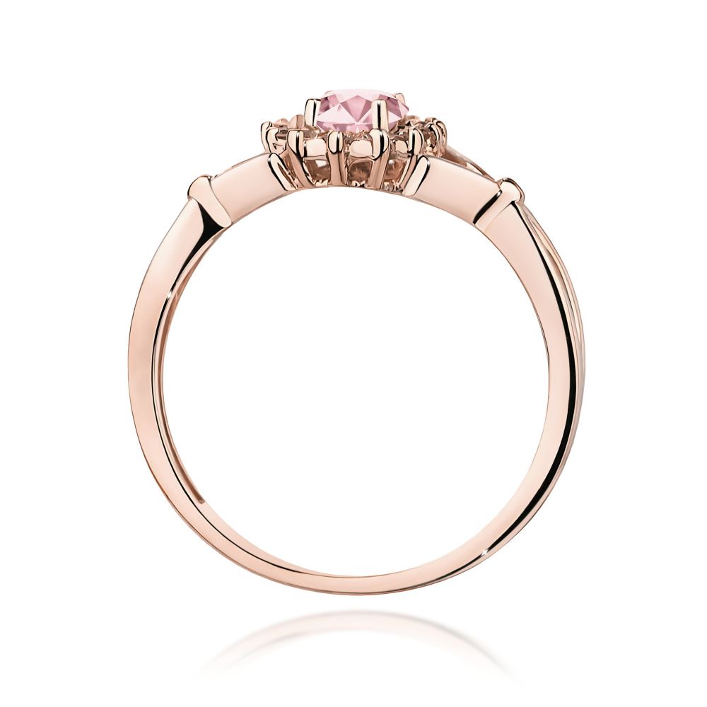 Pierścionek z różowym diamentem laboratoryjnym 0,62 ct, różowe złoto 585