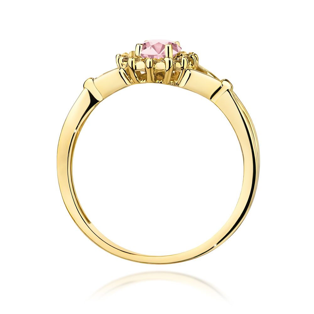 Pierścionek z różowym diamentem laboratoryjnym 0,62 ct, żółte złoto 585