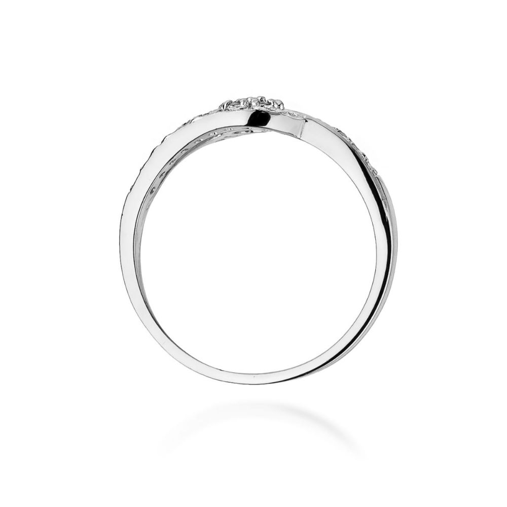 Pierścionek z brylantami 0,17 ct, białe złoto 585
