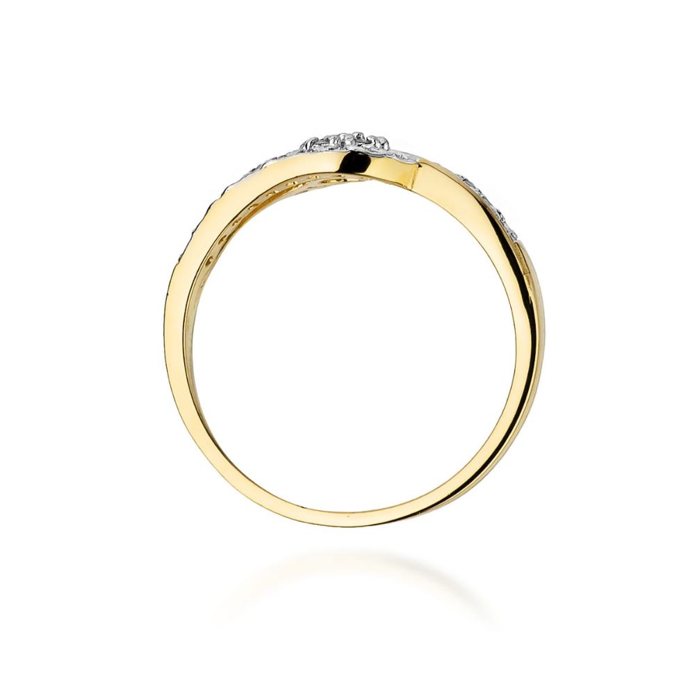 Pierścionek z brylantami 0,17 ct, żółte złoto 585