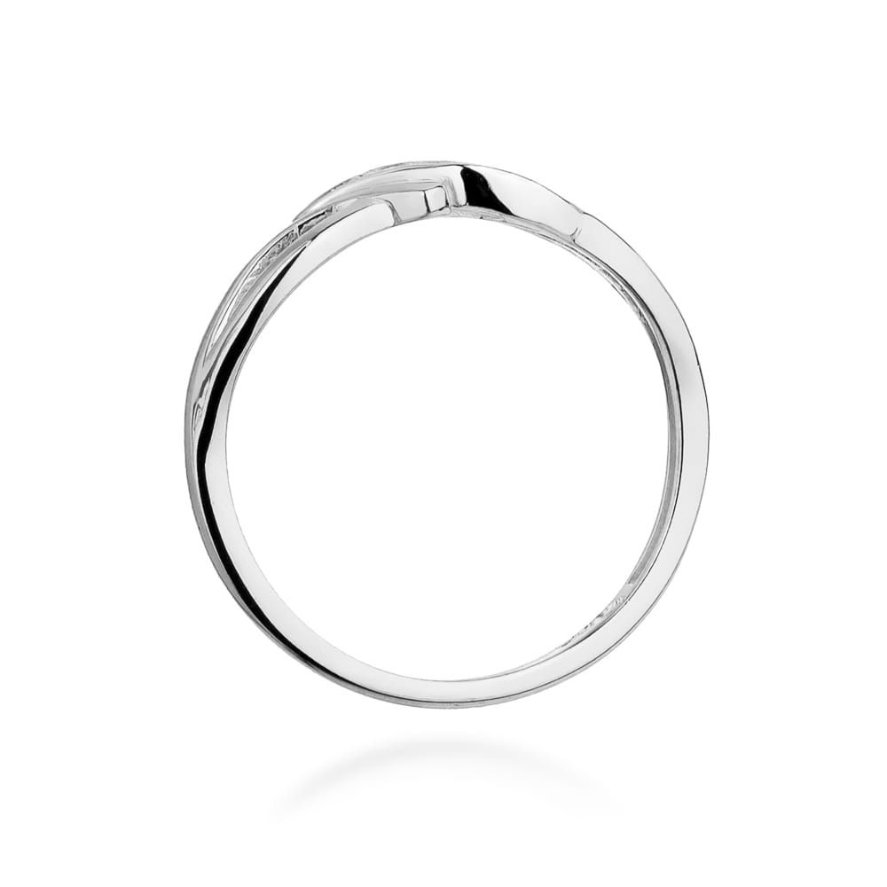 Pierścionek z brylantami 0,02 ct, białe złoto 585