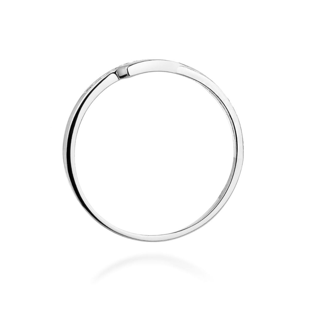 Pierścionek z brylantami 0,02 ct, białe złoto 585