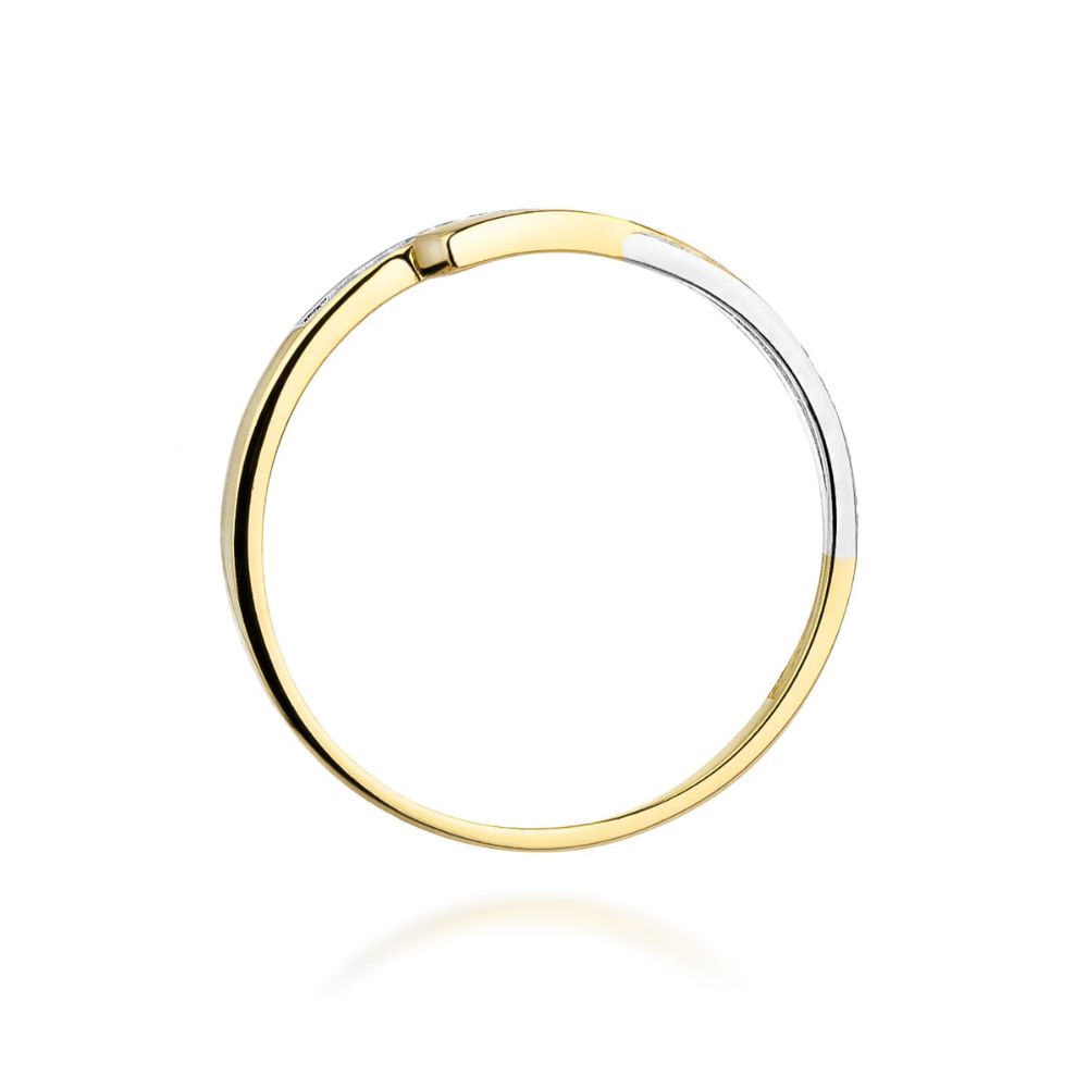 Pierścionek z brylantami 0,02 ct, żółte złoto 585