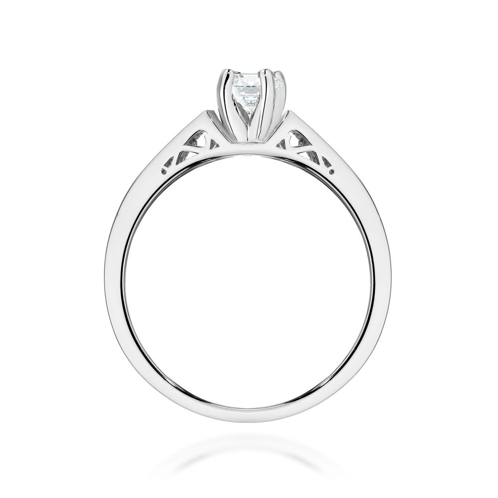 Pierścionek z diamentem laboratoryjnym 0,42 ct, białe złoto 585