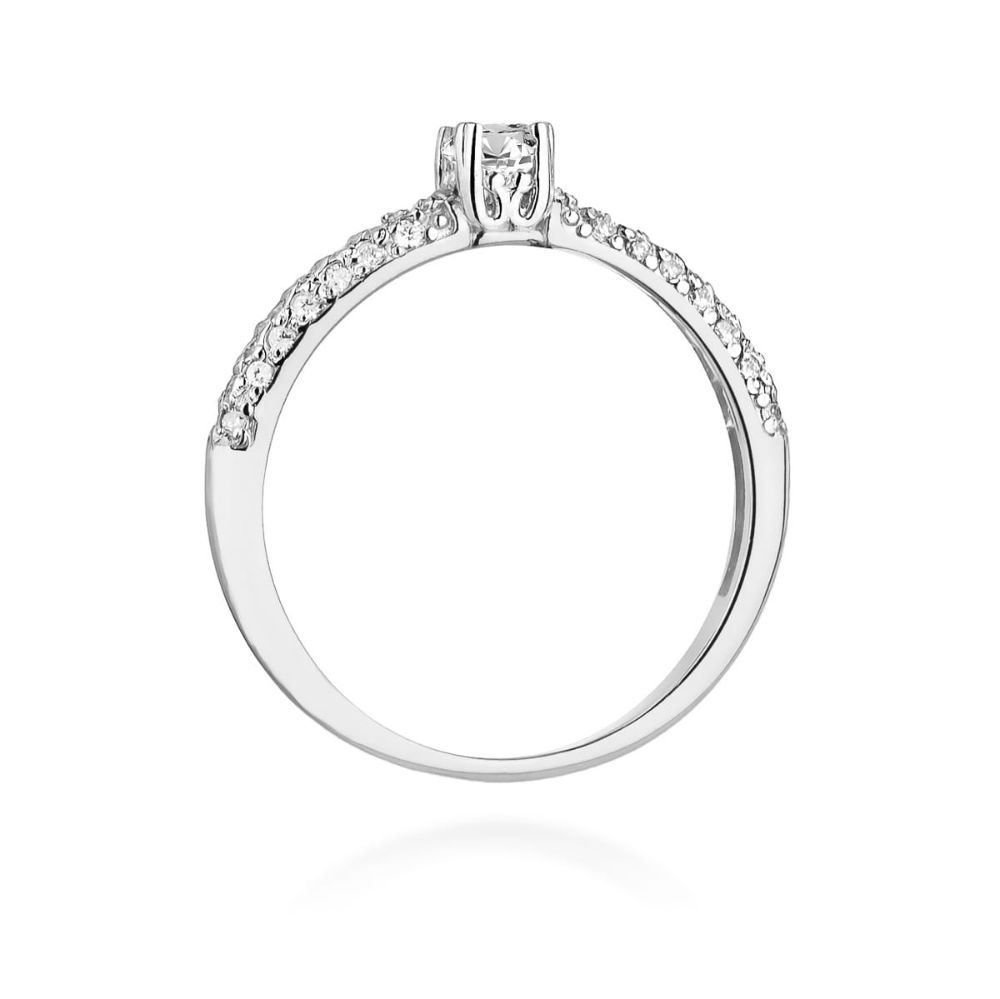 Pierścionek z brylantami 0,36 ct, białe złoto 585