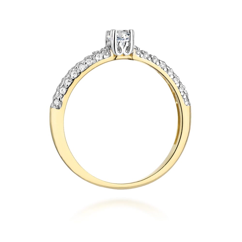 Pierścionek z brylantami 0,36 ct, żółte złoto 585