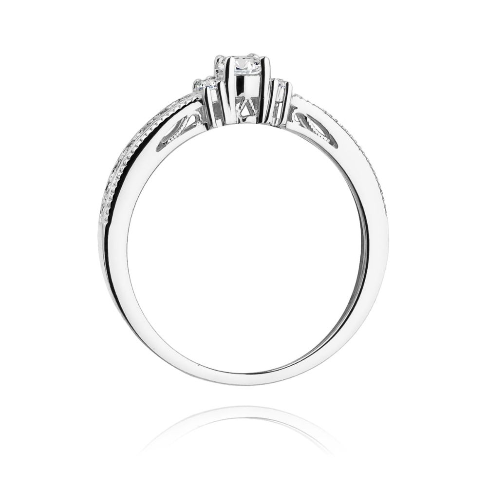 Pierścionek z brylantami 0,23 ct, białe złoto 585