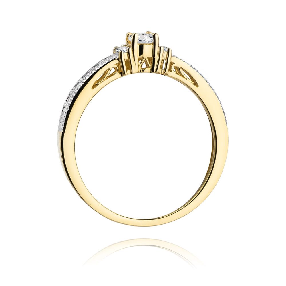 Pierścionek z brylantami 0,23 ct, żółte złoto 585