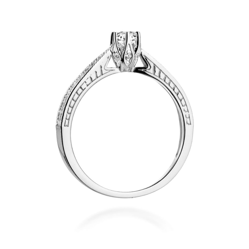 Pierścionek z brylantami 0,30 ct, białe złoto 585