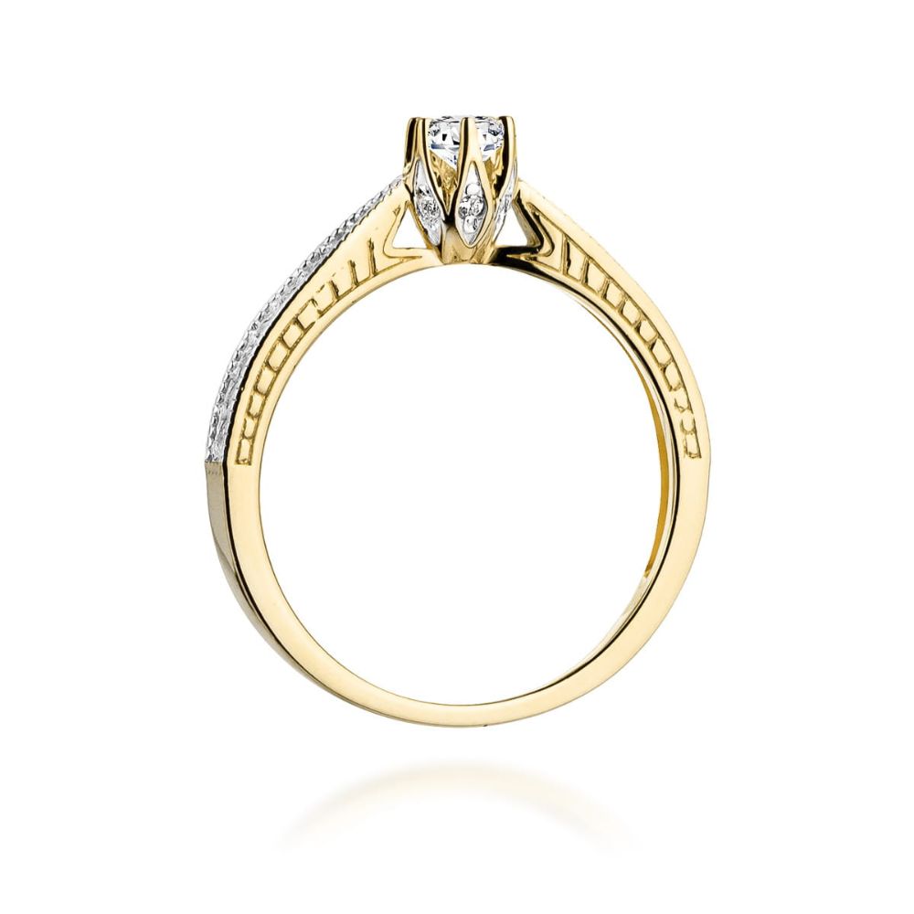 Pierścionek z brylantami 0,30 ct, żółte złoto 585