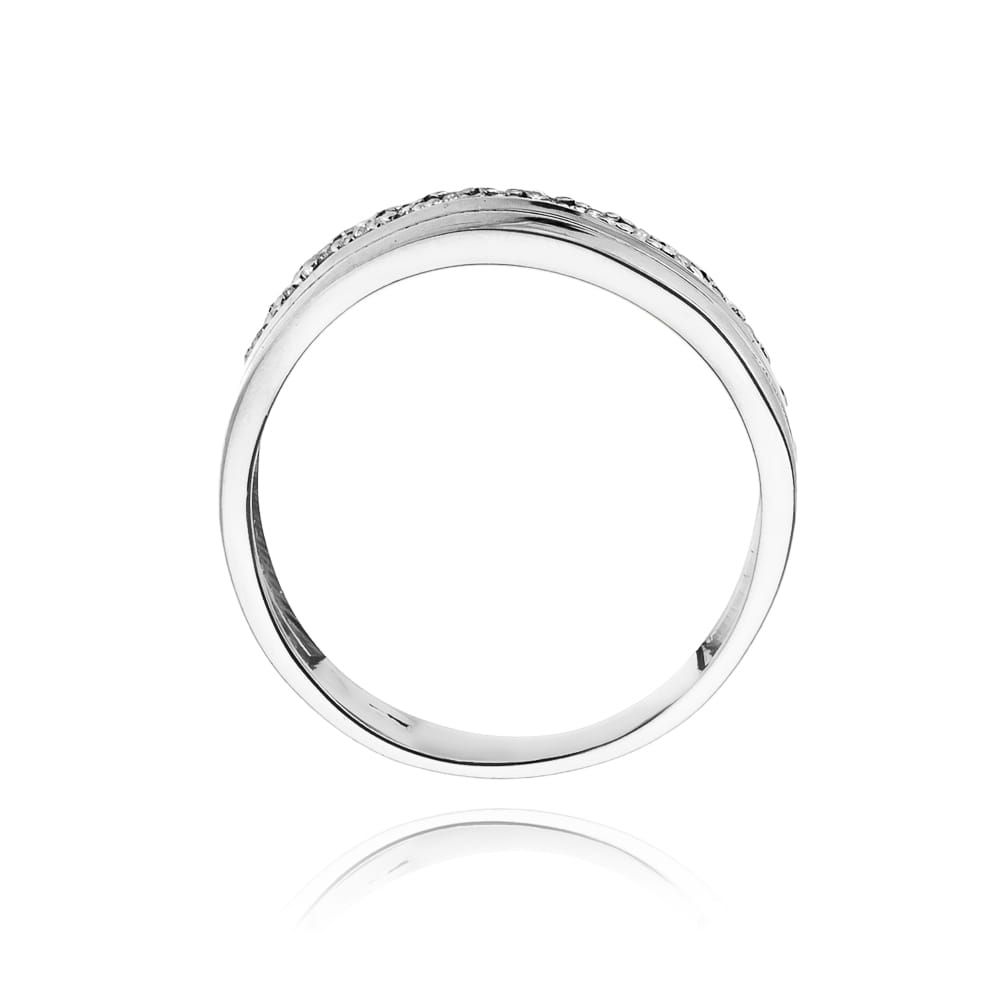 Pierścionek z brylantami 0,09 ct, białe złoto 585