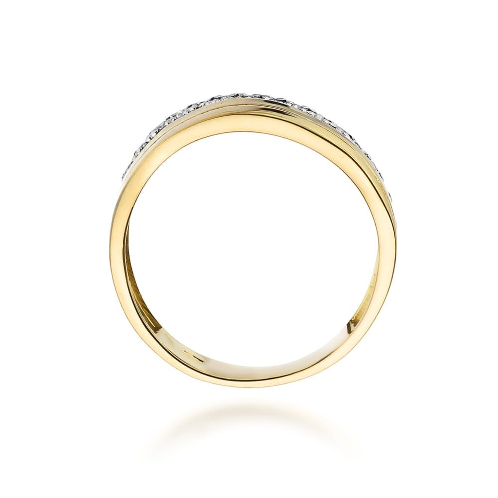 Pierścionek z brylantami 0,09 ct, żółte złoto 585