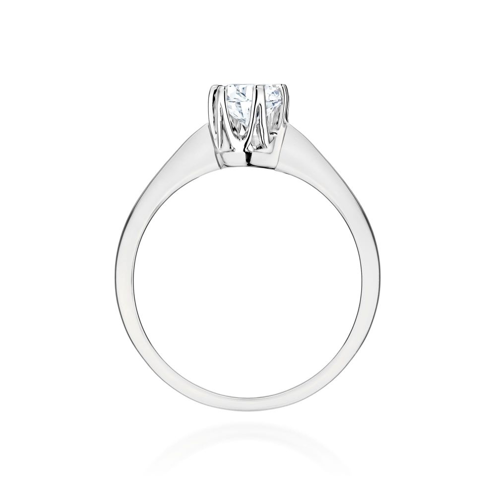 Pierścionek zaręczynowy z brylantem 0,25 ct, białe złoto 585