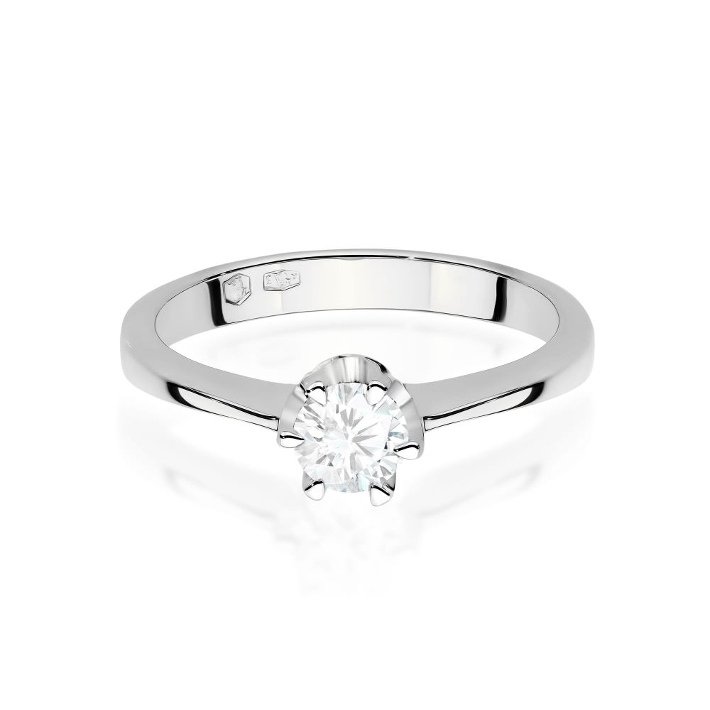 Pierścionek z diamentem laboratoryjnym 0,25 ct, białe złoto 585