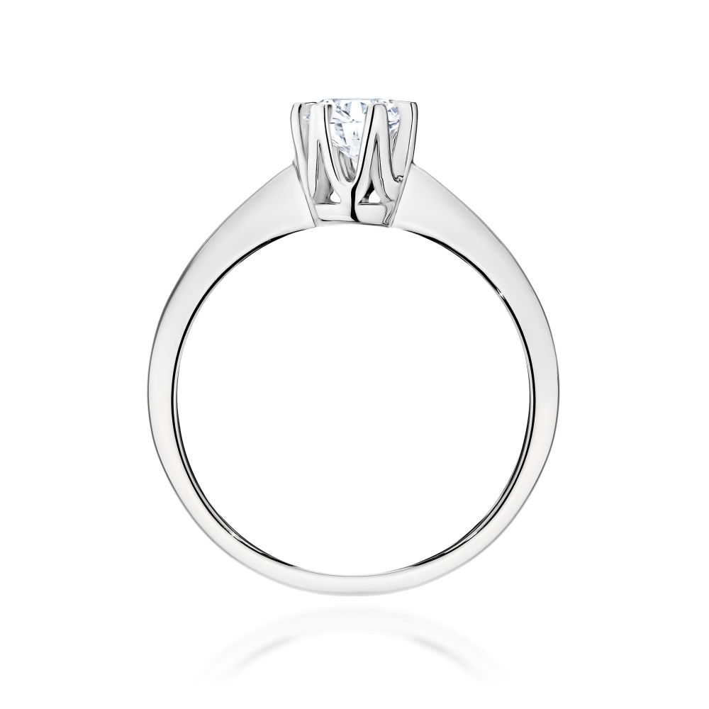 Pierścionek z diamentem laboratoryjnym 0,70 ct, białe złoto 585