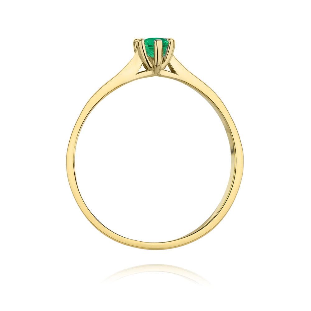 Pierścionek ze szmaragdem 0,15 ct, żółte złoto 585
