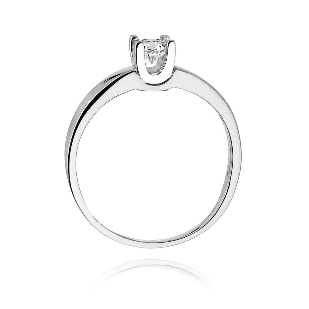 Pierścionek z diamentem laboratoryjnym 0,25 ct, białe złoto 585