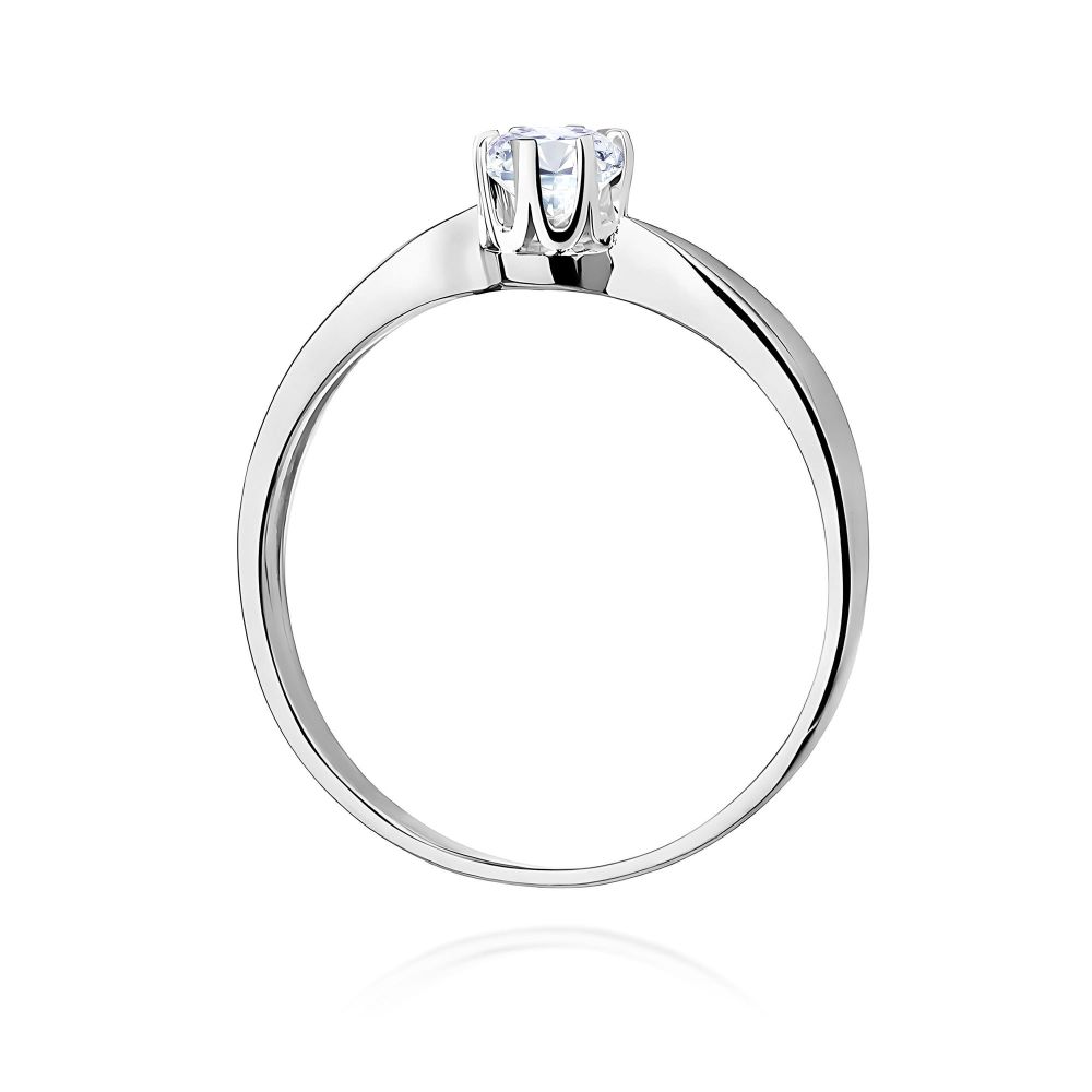 Pierścionek zaręczynowy z brylantem 0,25 ct, białe złoto 585