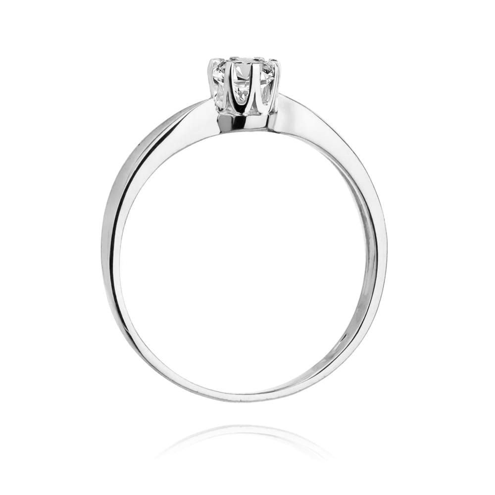 Pierścionek z diamentem laboratoryjnym 0,25 ct, białe złoto 585