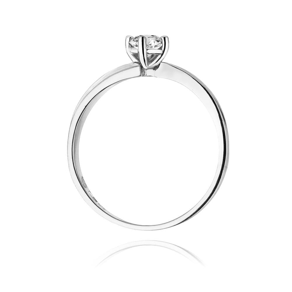 Pierścionek z diamentem laboratoryjnym 0,25 ct, białe złoto 585
