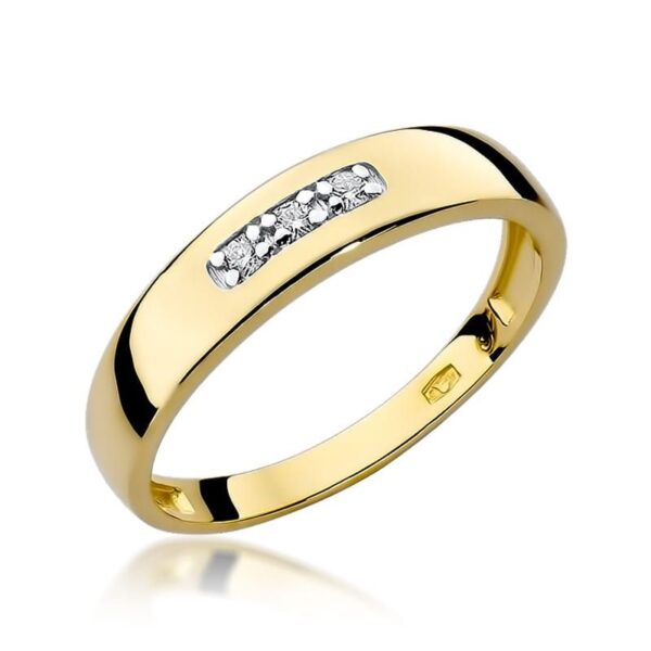 Pierścionek z brylantami 0,04 ct, żółte złoto 585