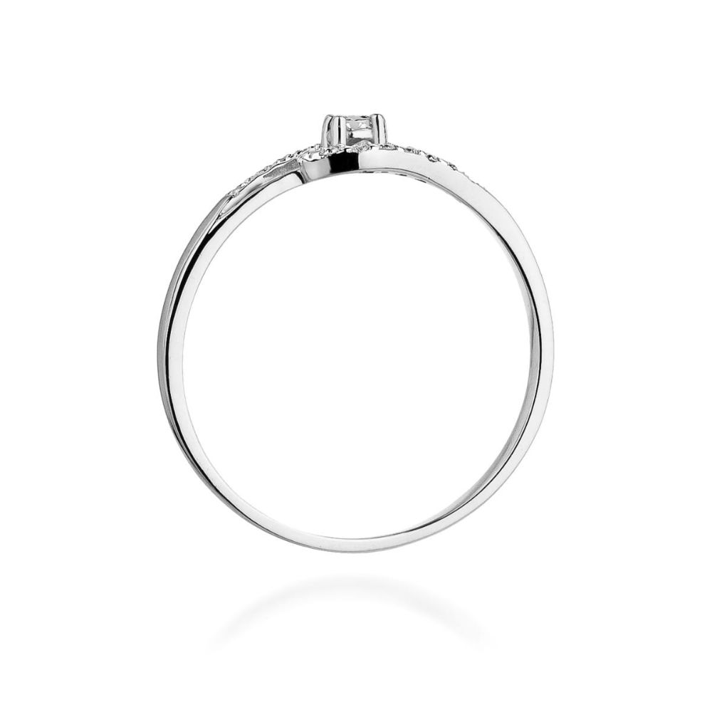 Pierścionek z brylantami 0,11 ct, białe złoto 585