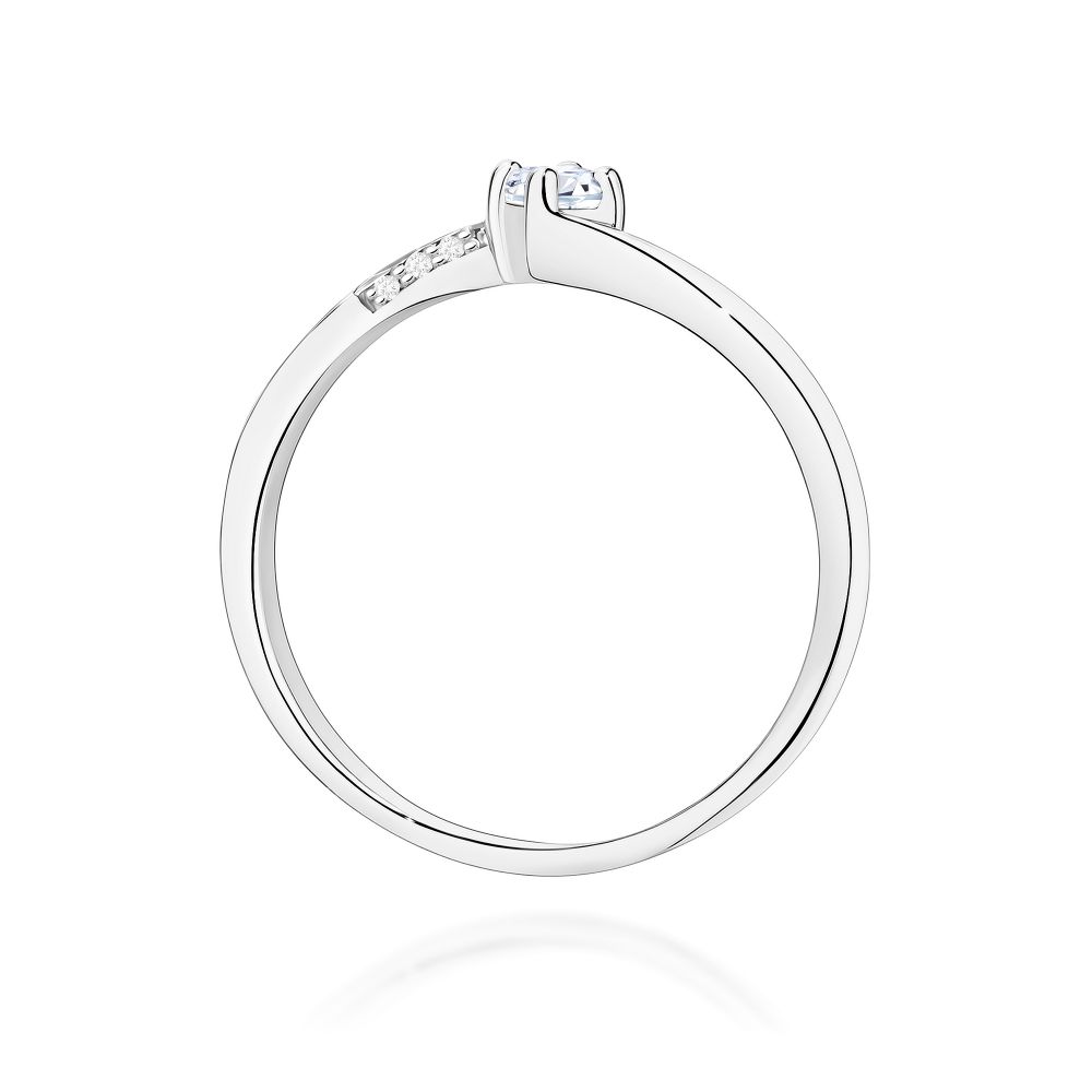 Pierścionek z brylantami 0,14 ct, białe złoto 585