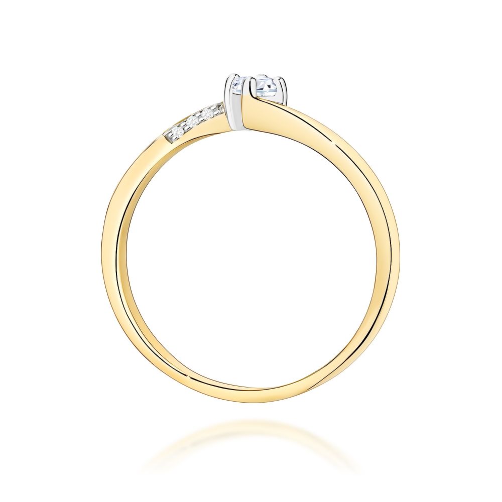 Pierścionek z brylantami 0,14 ct, żółte złoto 585