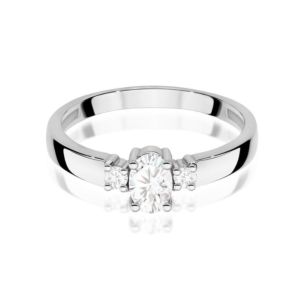 Pierścionek z diamentem laboratoryjnym 0,48 ct, białe złoto 585