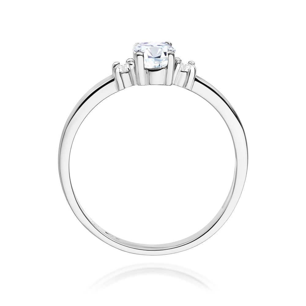 Pierścionek z diamentem laboratoryjnym 0,48 ct, białe złoto 585