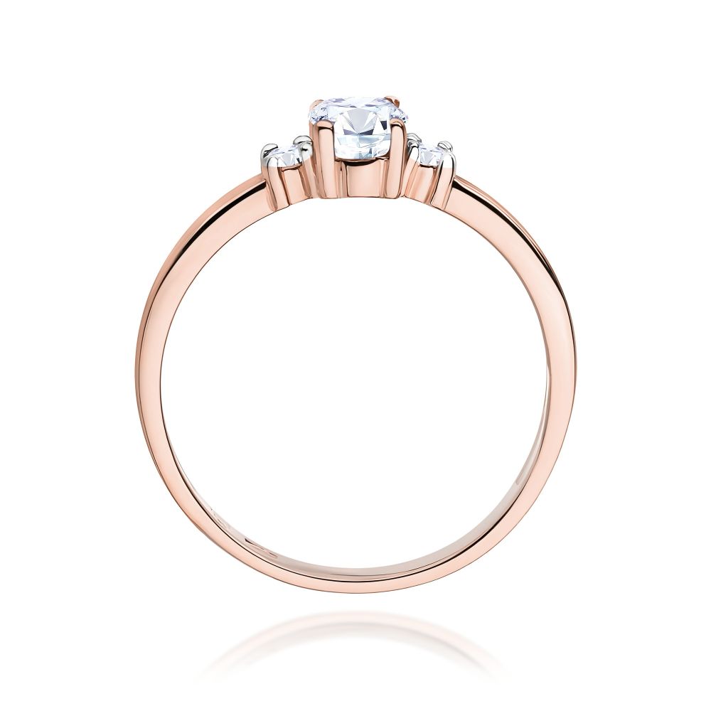 Pierścionek z diamentem laboratoryjnym 0,48 ct, różowe złoto 585