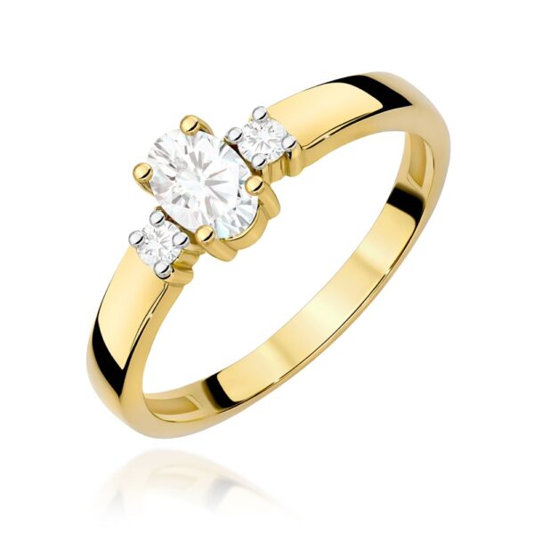 Pierścionek z diamentem laboratoryjnym 0,48 ct, żółte złoto 585