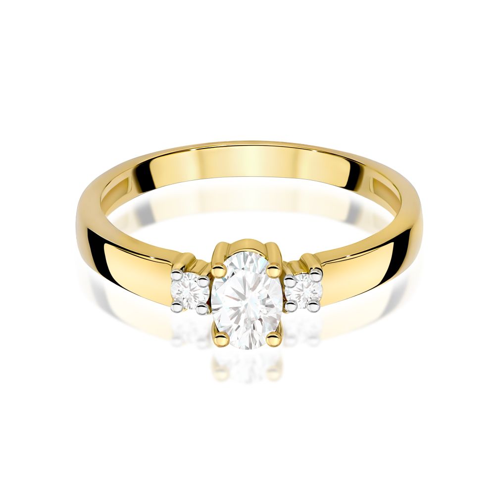 Pierścionek z diamentem laboratoryjnym 0,48 ct, żółte złoto 585