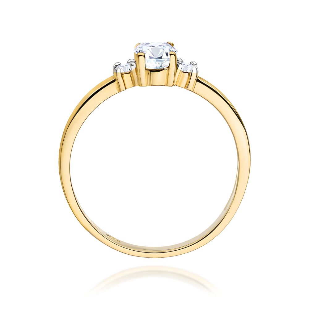 Pierścionek z diamentem laboratoryjnym 0,48 ct, żółte złoto 585