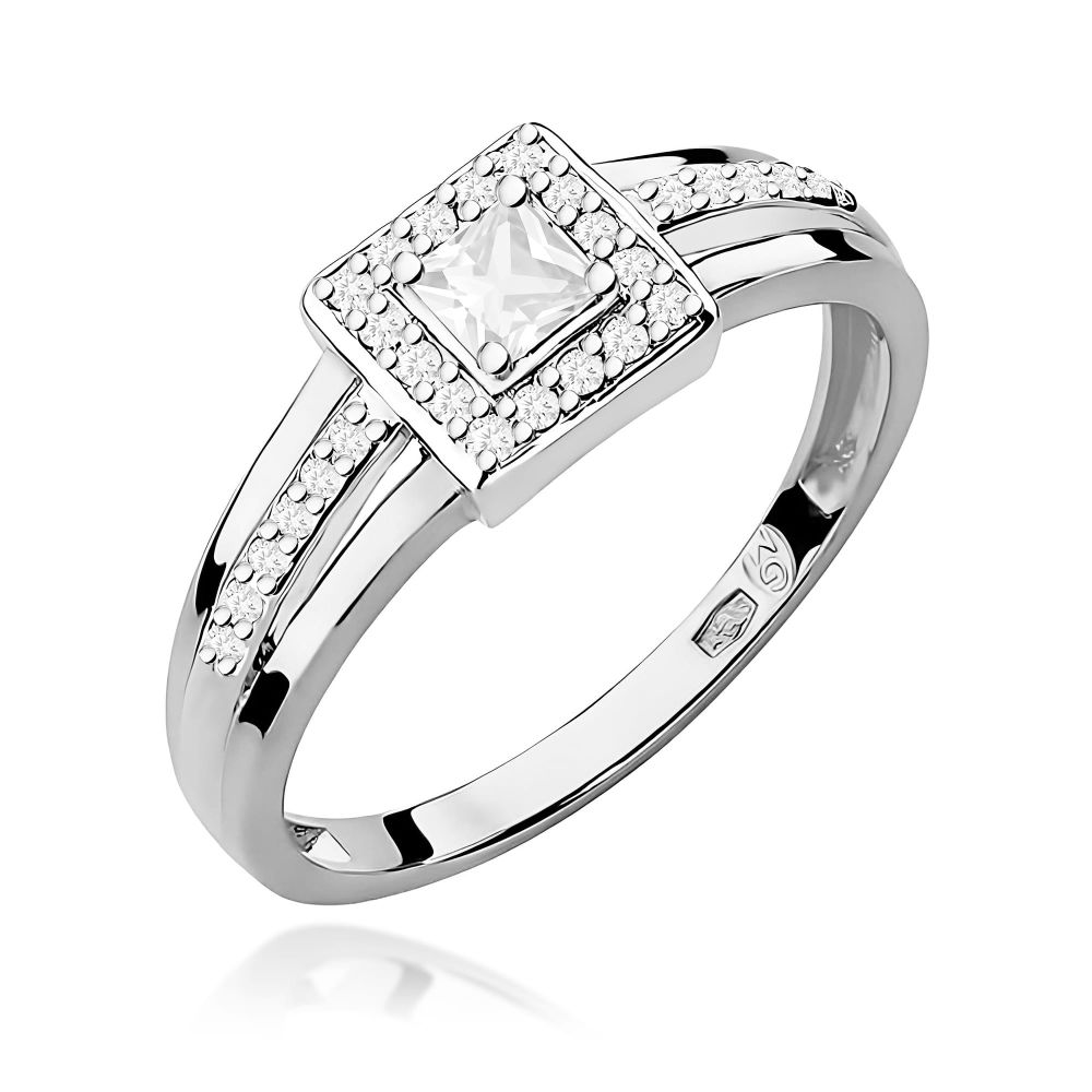 Pierścionek z brylantami 0,29 ct, białe złoto 585