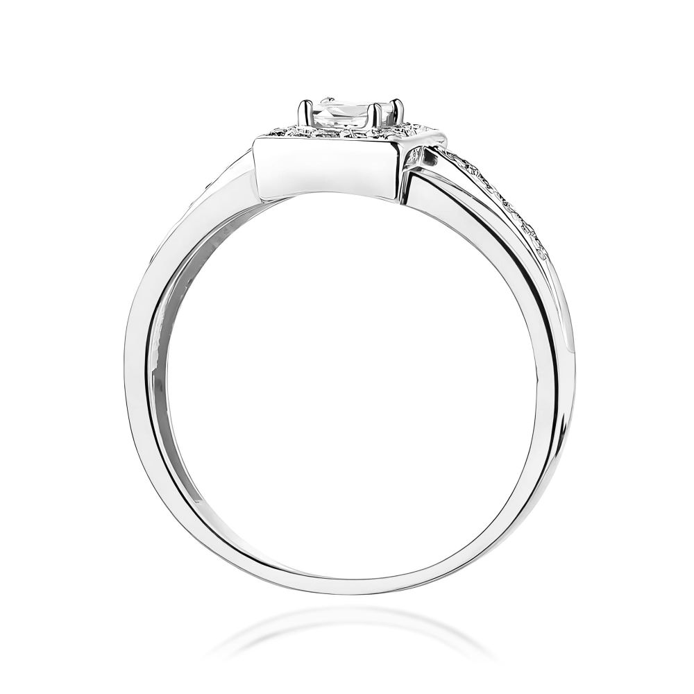 Pierścionek z diamentem laboratoryjnym 0,29 ct, białe złoto 585
