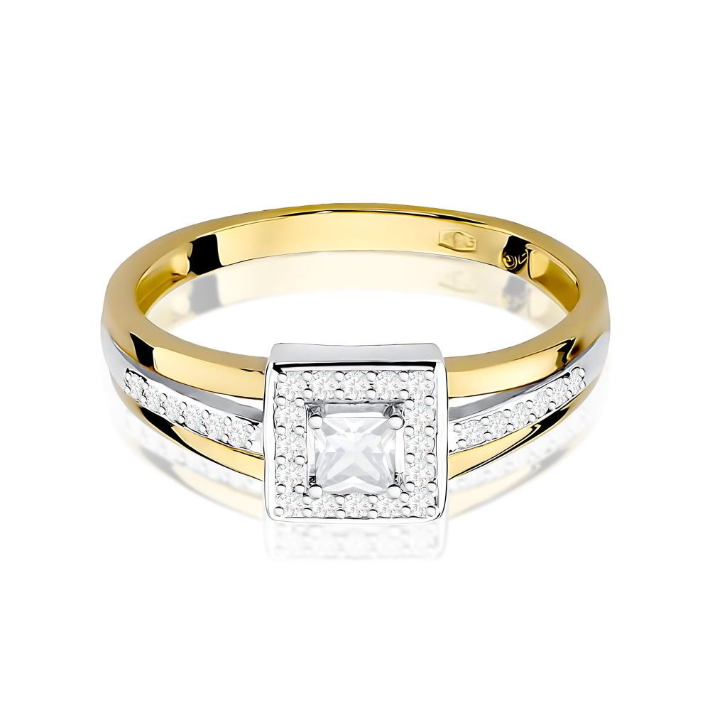 Pierścionek z brylantami 0,29 ct, żółte złoto 585