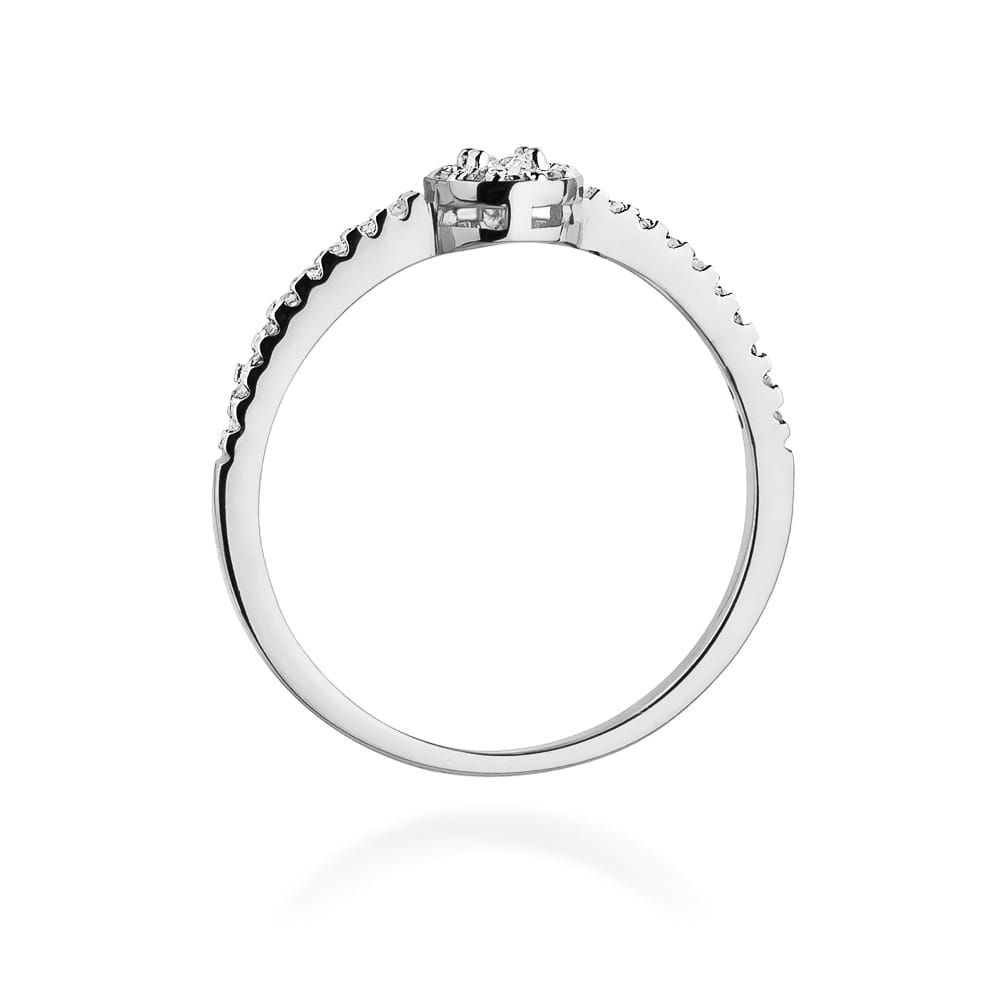 Pierścionek z brylantami 0,19 ct, białe złoto 585