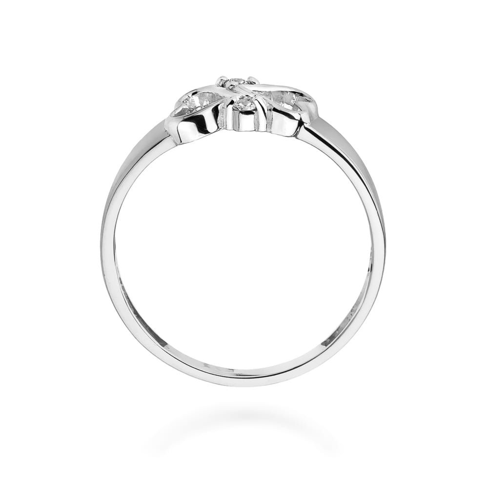 Pierścionek z brylantami 0,04 ct, białe złoto 585
